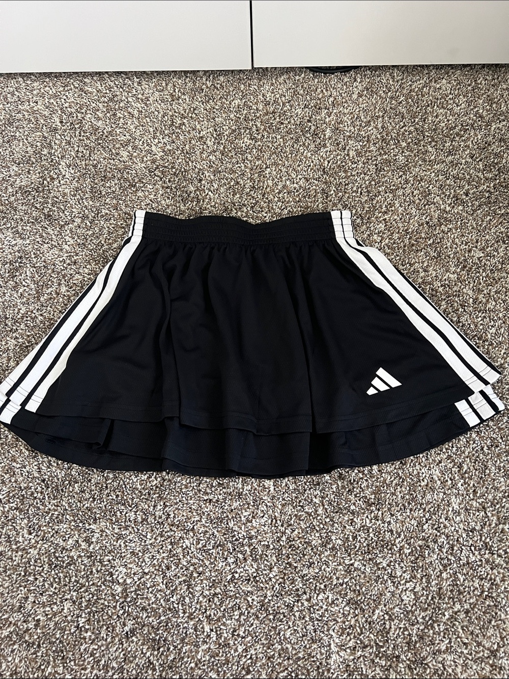 adidas Black Circle Skirt with White Side Stripes